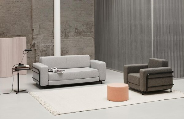 Hnědé látkové rozkládací křeslo Softline Silver