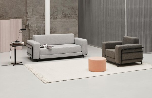 Světle šedá látková rozkládací pohovka Softline Silver 183 cm