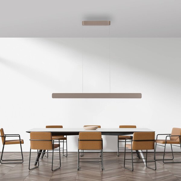 Paul Neuhaus LED závěsné světlo Q-Stretto, bronzové, 120 cm, stmívatelný, Bronz / starožitná mosaz, Obývací pokoj / jídelna, kov, Moderní