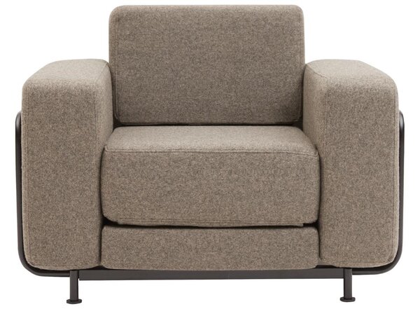 Hnědé látkové rozkládací křeslo Softline Silver