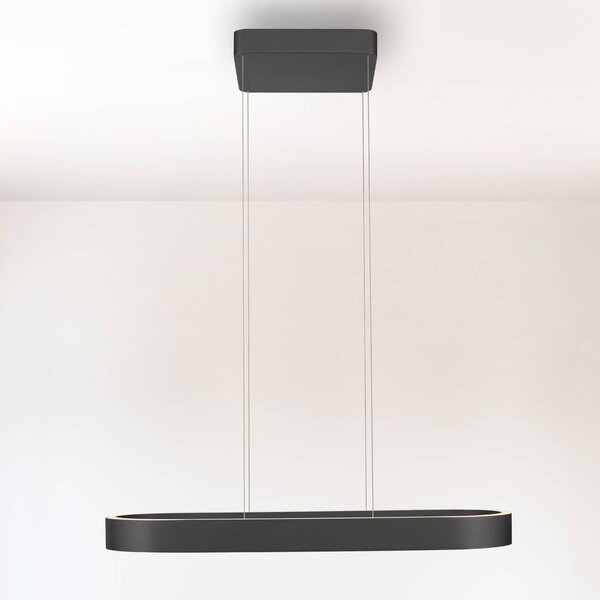 Paul Neuhaus LED závěsné světlo Q-Stretto, černé, 86,8 cm, stmívatelný, Černá, Obývací pokoj / jídelna, kov, Moderní