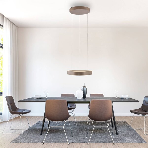 Paul Neuhaus LED závěsné světlo Q-Stretto, bronzové, 40,8 cm, stmívatelný, Bronz / starožitná mosaz, Obývací pokoj / jídelna, kov, Moderní