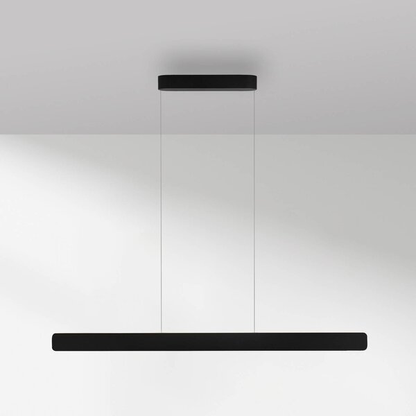 Paul Neuhaus LED závěsné světlo Q-Stretto, černé, 120 cm, stmívatelný, Černá, Obývací pokoj / jídelna, kov, Moderní