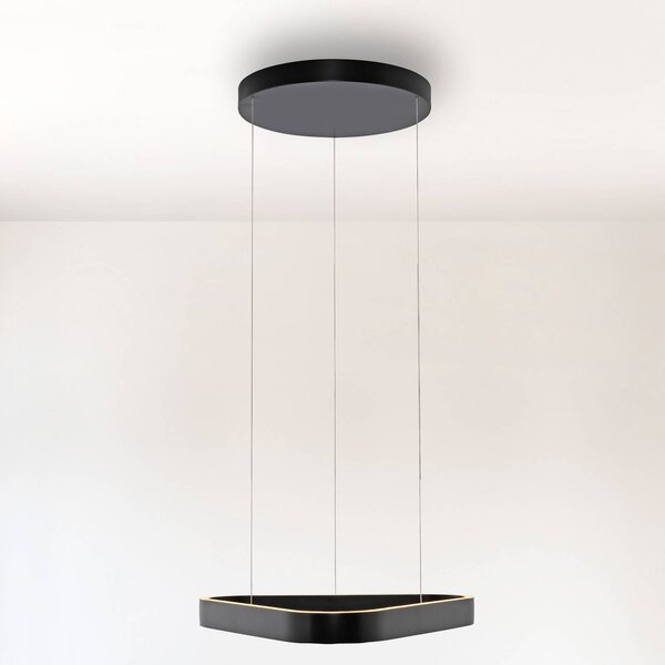 Paul Neuhaus LED závěsné světlo Q-Stretto, černé, 60 cm, stmívatelný, Černá, Obývací pokoj / jídelna, kov, Moderní