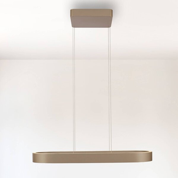 Paul Neuhaus LED závěsné světlo Q-Stretto, bronz, 86,8 cm, stmívatelný, Bronz / starožitná mosaz, Obývací pokoj / jídelna, kov, Moderní