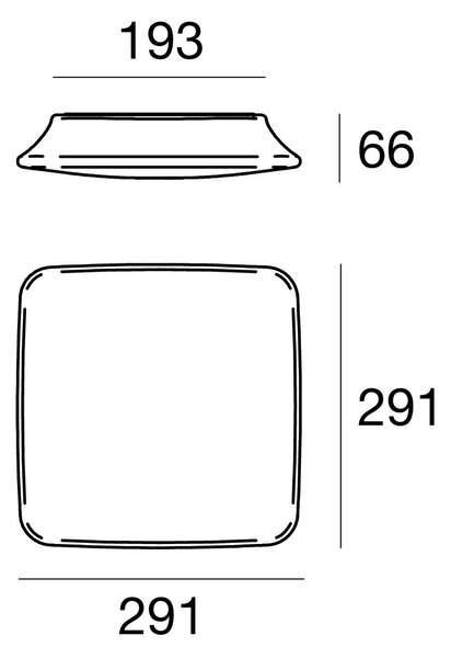 Linea Light 7807 MyWhite_Q, čtvercové venkovní svítidlo z bílého polyethylenu, 10W LED 3000K, 29x29cm, IP65