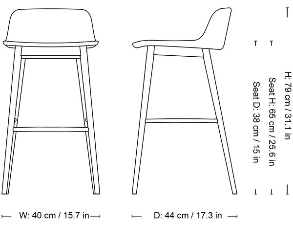 &Tradition designové barové židle Rely Bar Chair HW118 (65 cm)