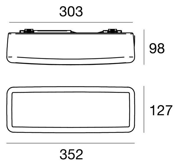 Linea Light 7809 MyWhite_B, obdélníkové venkovní svítidlo z bílého polyethylenu, 11W LED 3000K, délka 35cm, IP65