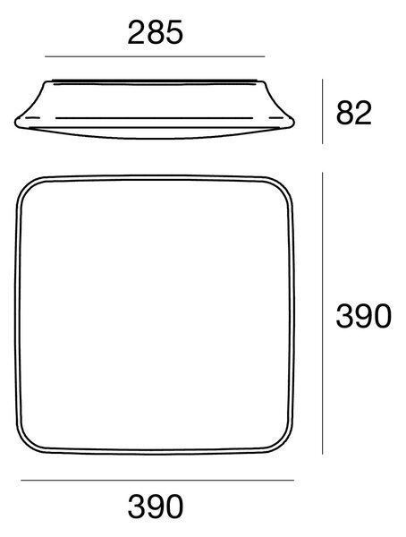 Linea Light 7808 MyWhite_Q, čtvercové venkovní svítidlo z bílého polyethylenu, 16W LED 3000K, 39x39cm, IP65