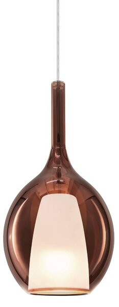 IDEAL LUX Ideal Lux závěsné světlo Kalique 2, měděná, Ø 18 cm, stmívatelný, Měď, Obývací pokoj / jídelna, Plast, Moderní