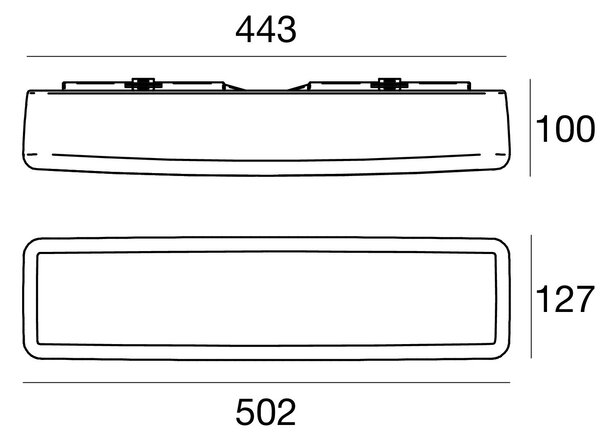 Linea Light 7810 MyWhite_B, obdélníkové venkovní svítidlo z bílého polyethylenu, 17W LED 3000K, délka 50cm, IP65