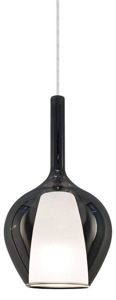 IDEAL LUX Ideal Lux závěsné světlo Kalique 1, kouřově šedé, Ø 18 cm, stmívatelný, Hliník / šedá / zinek, Obývací pokoj / jídelna, Plast, Moderní