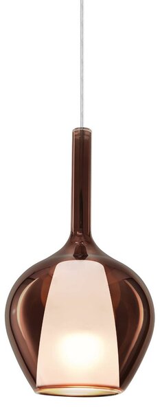 IDEAL LUX Ideal Lux závěsné světlo Kalique 1, měděná, Ø 18 cm, stmívatelný, Měď, Obývací pokoj / jídelna, Plast, Moderní