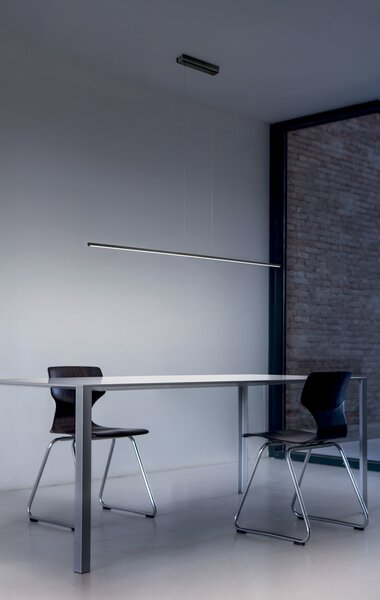 Linea Light 8204 Straight_P1, černé subtilní svítidlo nad stůl, 11W LED 2700K, délka 102cm