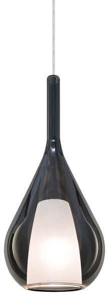 IDEAL LUX Ideal Lux závěsné světlo Kalique 3, kouřově šedé, Ø 18 cm, stmívatelný, Hliník / šedá / zinek, Obývací pokoj / jídelna, Plast, Moderní