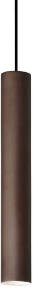 IDEAL LUX Ideal Lux závěsné světlo Look, tmavě hnědé, Ø 6 cm, kov, Hnědá / rez, Obývací pokoj / jídelna, Moderní