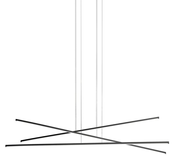 Linea Light 8207 Straight_P3, černé svítidlo nad stůl, 49W LED 2700K, 152x108cm