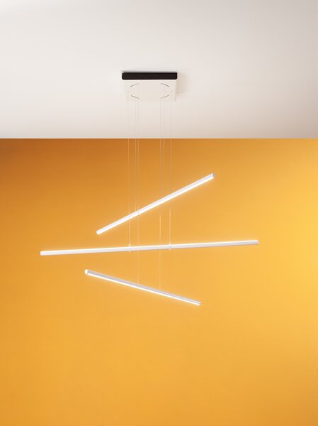 Linea Light 8202 Straight_P3, bílé subtilní svítidlo nad stůl, 34W LED 2700K, 102x73cm