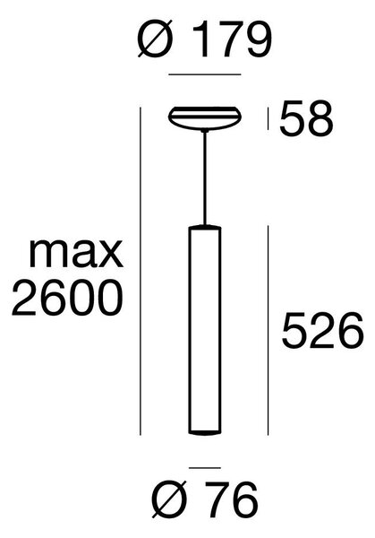 Linea Light 8842 Tu-V_1, závěsné svítidlo, 20W 3000K DALI, prům. 7,6cm, délka 52,6cm