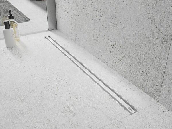 Mexen Flat nerezový sprchový žlab s rotačním 360° sifonem 70 cm, vzor SLIM, bílá, 1241070