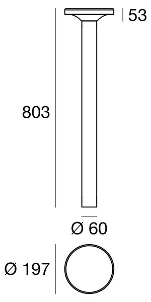 Linea Light 8669 MyWhite_Bond, černý venkovní sloupek, 12W LED 3000K, výška 80cm, IP65