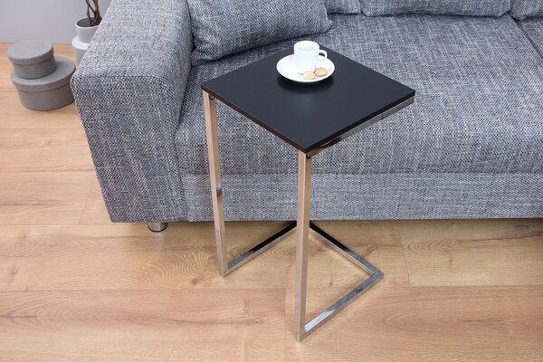 Příruční stolek SIMPLE 60 cm –černá, stříbrná