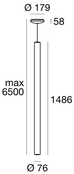 Linea Light 8844 Tu-V_1, závěsné svítidlo, 54W 3000K DALI, prům. 7,6cm, délka 148,6cm