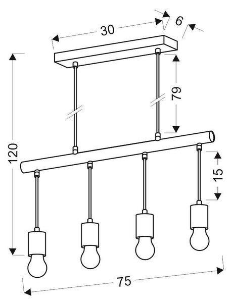 Candellux Závěsný lustr Izzy pro žárovku 4x E27 34-77929