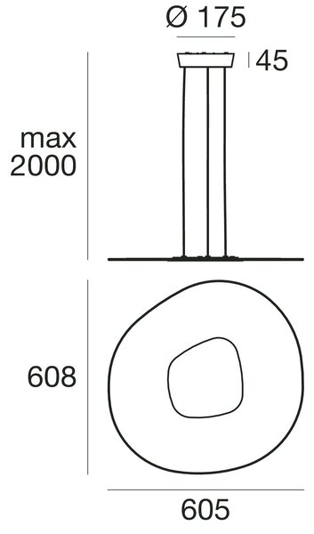 Linea Light 90348 Antigua_P, závěsné svítidlo 38W LED 3000K, prům. 60cm