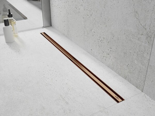 Mexen Flat 360° Slim sprchový žlab 50 cm, měděná matná, 1C41050