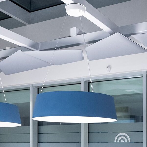 Stilnovo 8092 Oxygen_P, azurové závěsné svítidlo, 36W LED 3000K stmívatelné DALI, prům. 56cm