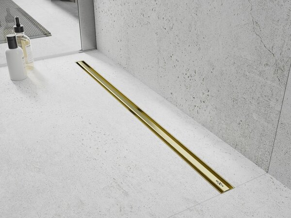 Mexen Flat 360° Slim sprchový žlab 60 cm, zlatá matná, 1A41060