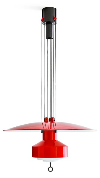 Stilnovo 9310 Saliscendi, červené stahovací LED svítidlo, 33W LED 2700K stmívatelné DALI, prům. 63cm
