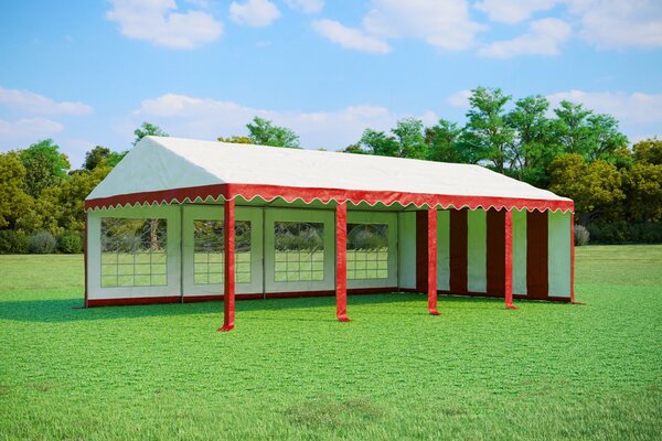 Párty stan 5x8 m STANDARD - ohnivzdorný barva Červeno-bílá