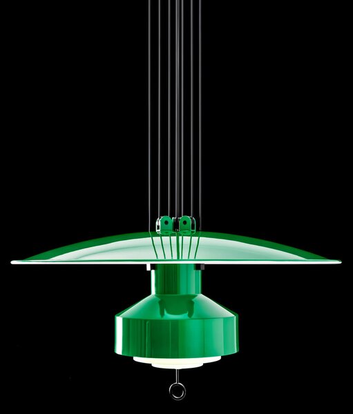 Stilnovo 9312 Saliscendi, zelené stahovací LED svítidlo, 33W LED 2700K stmívatelné DALI, prům. 63cm