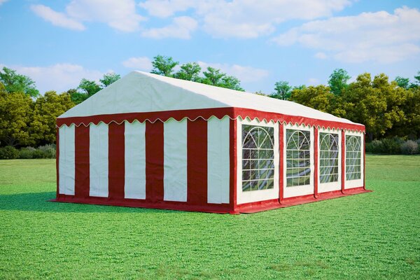 Párty stan 5x8 m STANDARD - ohnivzdorný barva Červeno-bílá