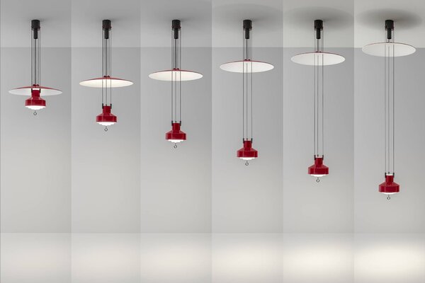 Stilnovo 9312 Saliscendi, zelené stahovací LED svítidlo, 33W LED 2700K stmívatelné DALI, prům. 63cm