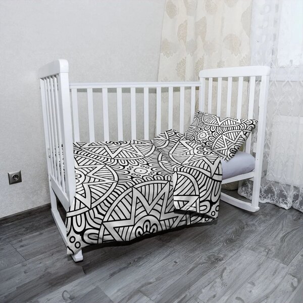 Sablio Mikroplyšové dětské povlečení do postýlky Hvězdy mehendi - 120x90 / 40x60