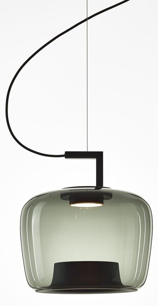 Brokis PC01294_003 Double medium, závěsné svítidlo, foukané šedé kouřové sklo, 9W LED 2700K, prům. 35cm