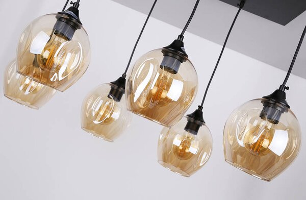 Candellux Černo-hnědý závěsný lustr Aspa pro žárovku 6x E27 36-00620