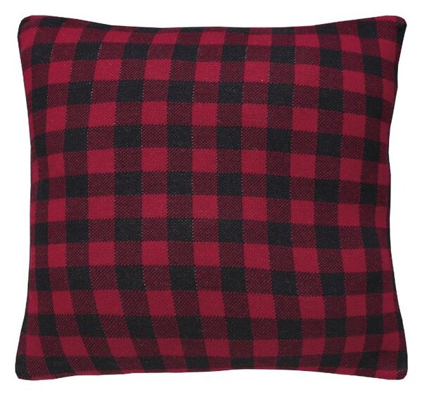 Pletený povlak DESIGN bílý strom+káro červenobílá 45 x 45 cm