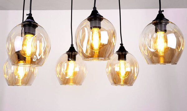 Candellux Černo-hnědý závěsný lustr Aspa pro žárovku 6x E27 36-00620