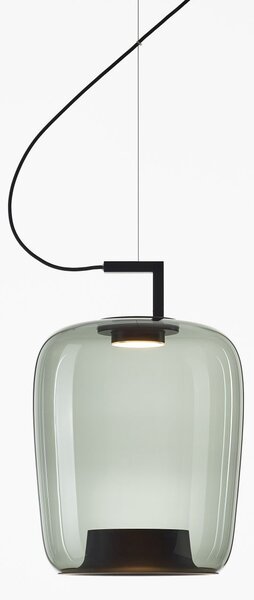 Brokis PC01295_001 Double long, závěsné svítidlo, foukané šedé kouřové sklo, 9W LED 2700K, prům. 35,7cm