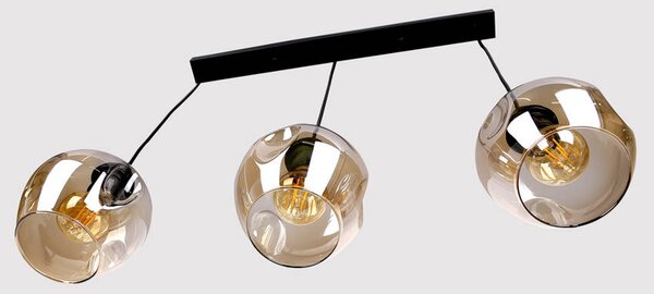 Candellux Černo-hnědý závěsný lustr Aspa pro žárovku 3x E27 33-00606