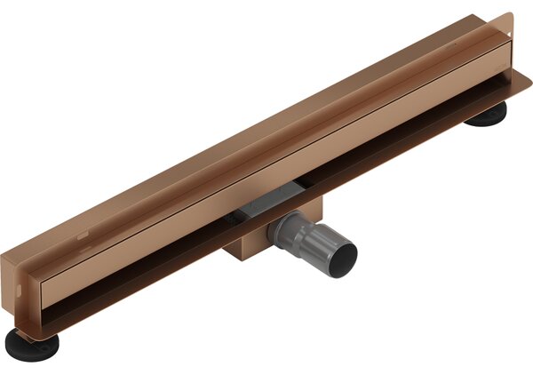 Mexen Flat Wall, sprchový žlab na zeď 2v1, 50 cm, měděná matná, 1C30050