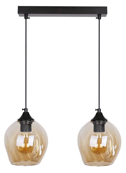 Candellux Černo-hnědý závěsný lustr Aspa pro žárovku 2x E27 32-00590