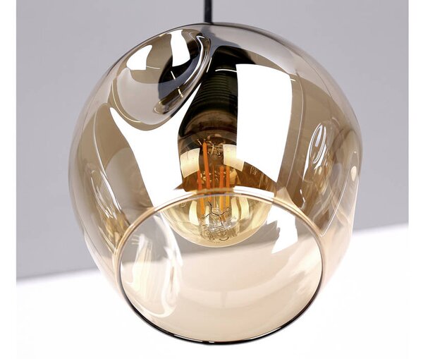 Candellux Černo-hnědý závěsný lustr Aspa pro žárovku 3x E27 33-00606