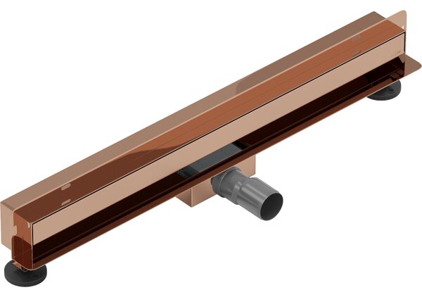 Mexen Flat Wall, sprchový žlab na zeď 2v1, 50 cm, růžové zlato, 1630050