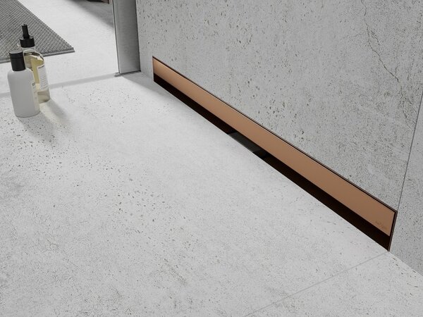 Mexen Flat Wall, sprchový žlab na zeď 2v1, 50 cm, měděná matná, 1C30050
