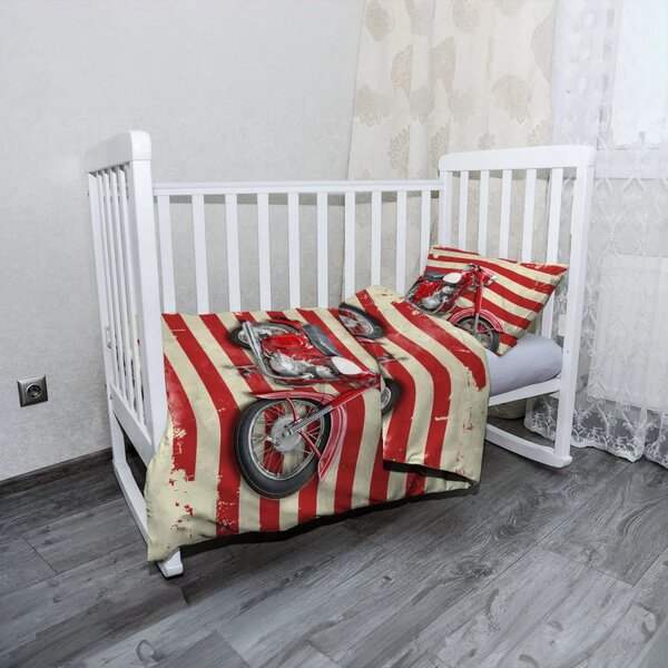 Sablio Mikroplyšové dětské povlečení do postýlky Jawa panelka Pruhy - 120x90 / 40x60